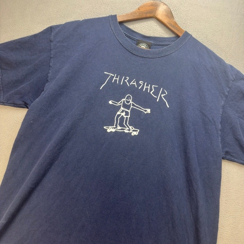 Thrasher Magazine Gonz Graphic T-Shirt Regular Fit Large Navy Blue Short Sleeve